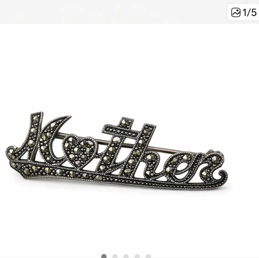 Mother‎ Brooch in Marcasite and Sterling